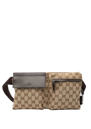 Gucci Pre-Owned 2000-2015 GG Canvas Double Pocket belt bag - Brown