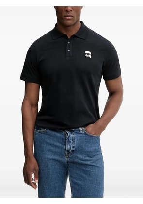 Karl Lagerfeld logo polo shirt - Black
