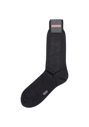 Zegna Dark Grey Cotton Socks