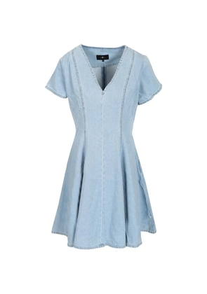 7 For All Mankind puff-sleeve denim mini dress - Blue