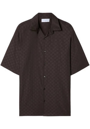 Off-White Damier Cot-jacquard shirt - Brown