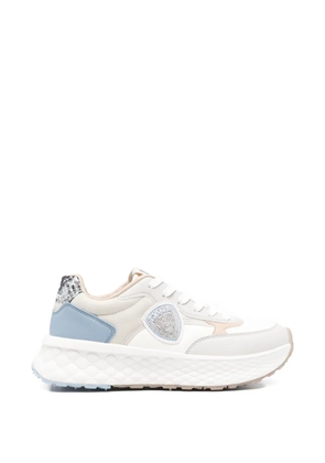 Blauer appliqué lace-up sneakers - Neutrals