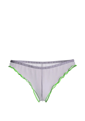 Maison Close Panorama ruffled tanga - Purple