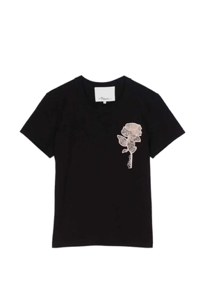 3.1 Phillip Lim floral-embroidery T-shirt - Black
