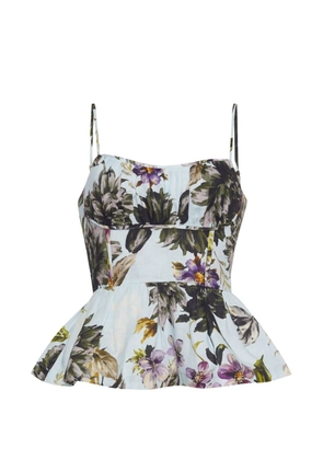 Cara Cara Alba floral-print peplum top - Blue