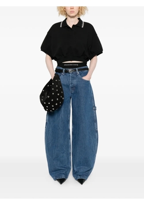 Alexander Wang cropped polo top - Black