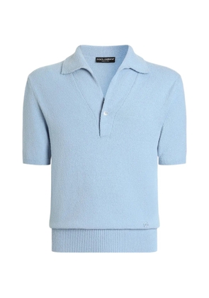 Dolce & Gabbana collared knitted polo shirt - Blue