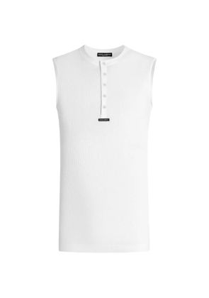 Dolce & Gabbana button sleeveless tank top - White