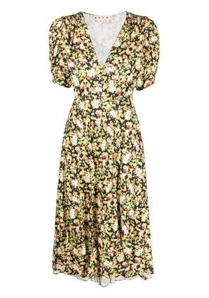 Marni floral-print midi dress - Black