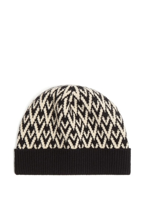 Valentino Garavani Toute La V Signature knitted wool beanie - White