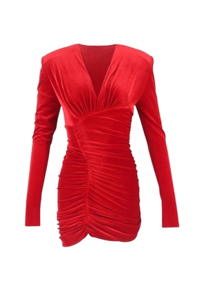 Alexandre Vauthier ruched long-sleeve mini dress - Red