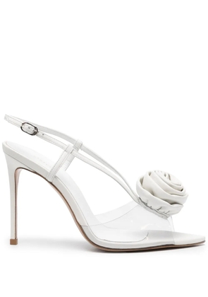 Le Silla Rose 110mm leather sandals - White