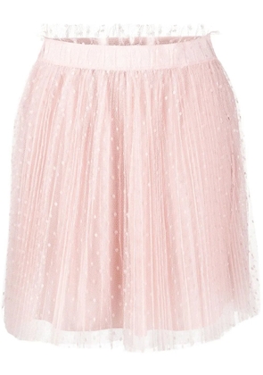 RED Valentino point d'esprit tulle pleated miniskirt - Pink