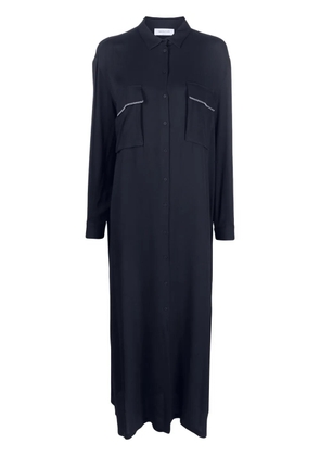 Fabiana Filippi long-sleeved maxi shirtdress - Blue