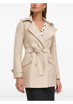 Morgan belted hooded coat - Neutrals