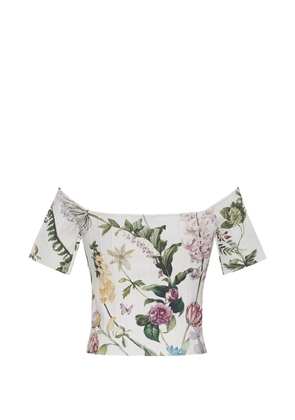 Cara Cara Sherl floral-print off-shoulder top - White