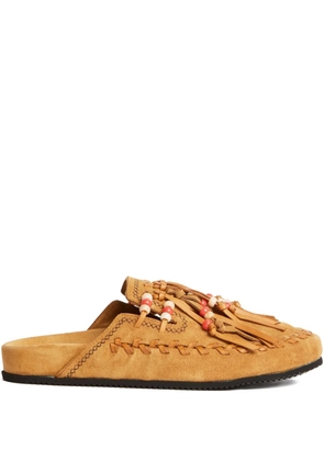 Alanui The journey bead-embellished mules - Brown