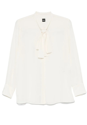 BOSS pussy-bow blouse - Neutrals