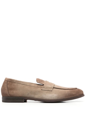 Doucal's ombré-effect suede penny loafers - Neutrals