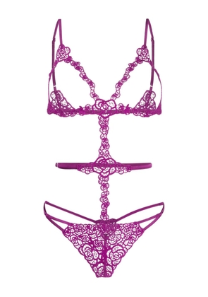 Fleur Du Mal Fleur guipure bodysuit - Purple