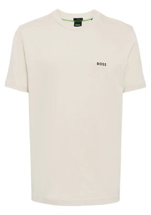BOSS logo-print cotton T-shirt - Neutrals