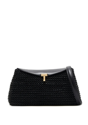 TOTEME T-lock woven leather clutch bag - Black