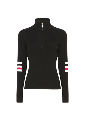 Izaak Azanei triple-stripe half-zip sweater - Black