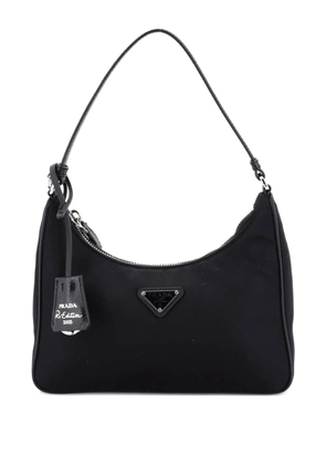 Prada Pre-Owned Re-Edition 2005 Tessuto with Saffiano Leather Mini hobo bag - Black