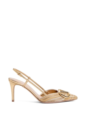 Valentino Garavani 80mm VLogo Signature slingback pumps - Gold