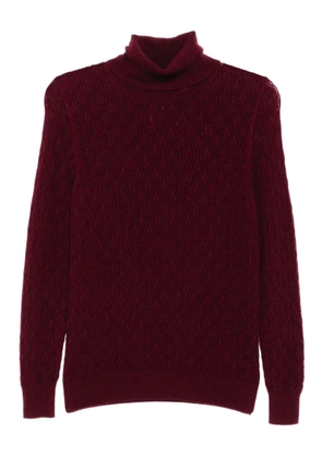 N.Peal lace stitch sweater - Red