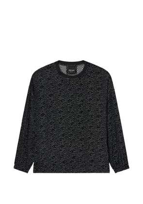 Giorgio Armani printed crew-neck long-sleeve T-shirt - Black