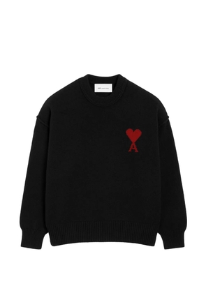 AMI Paris Ami De Coeur crew-neck wool sweater - Black