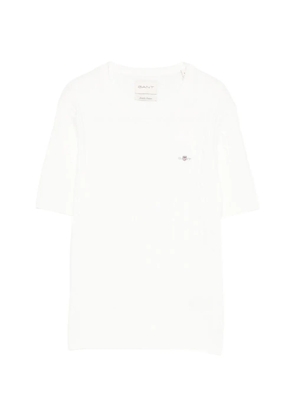 Gant ribbed short-sleeve T-shirt - White