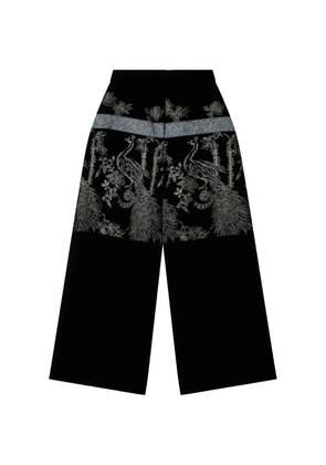 Giorgio Armani embroidered velvet trousers - Black