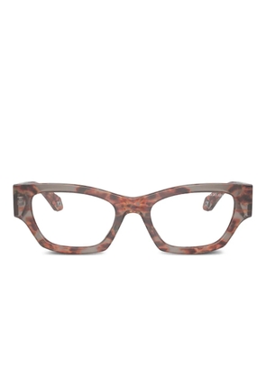 Giorgio Armani tortoiseshell geometric-frame glasses - Brown