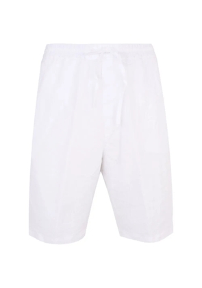 120% Lino drawstring bermuda shorts - White
