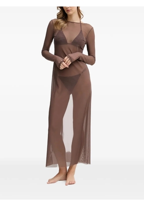Bond-eye Gisele long-sleeved midi dress - Brown