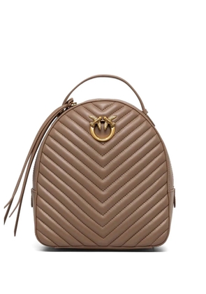 PINKO Love chevron backpack - Brown