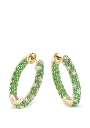 ROBINSON PELHAM Disco Sister tsavorite and diamond hoop earrings - Gold