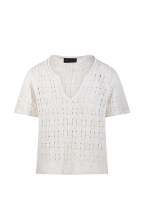 Fabrizio Del Carlo V-neck short-sleeve top - White
