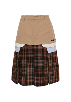 Andersson Bell double-layered pleated midi skirt - Brown