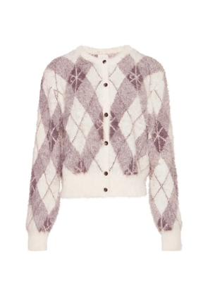 Calvin Klein argyle-pattern buttoned cardigan - Neutrals