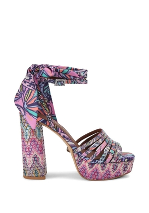 Kurt Geiger London Pierra butterfly sequin platform sandals - Purple