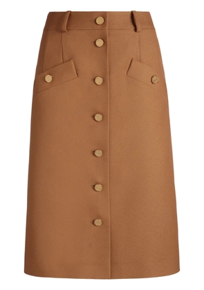 Bally wool-blend midi skirt - Orange