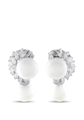 LB Exclusive diamond pearl earrings - Silver