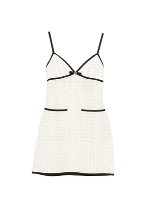 Elie Saab sequined mesh mini dress - Neutrals