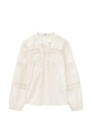 Ba&Sh Nami embroidered long-sleeve blouse - Neutrals