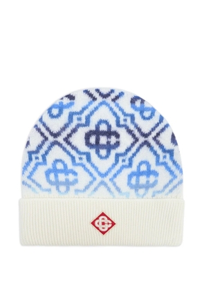 Casablanca Space monogram beanie hat - Neutrals