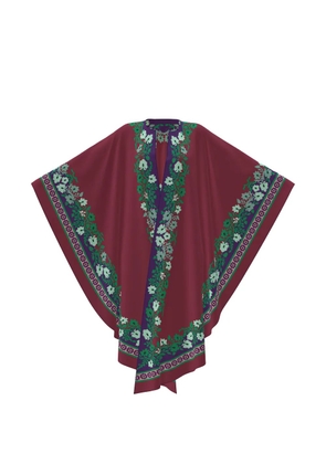 La DoubleJ Maria floral-print cape - Red