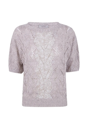 D.Exterior openwork T-shirt - Neutrals